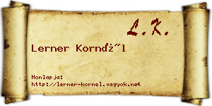 Lerner Kornél névjegykártya