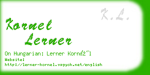 kornel lerner business card